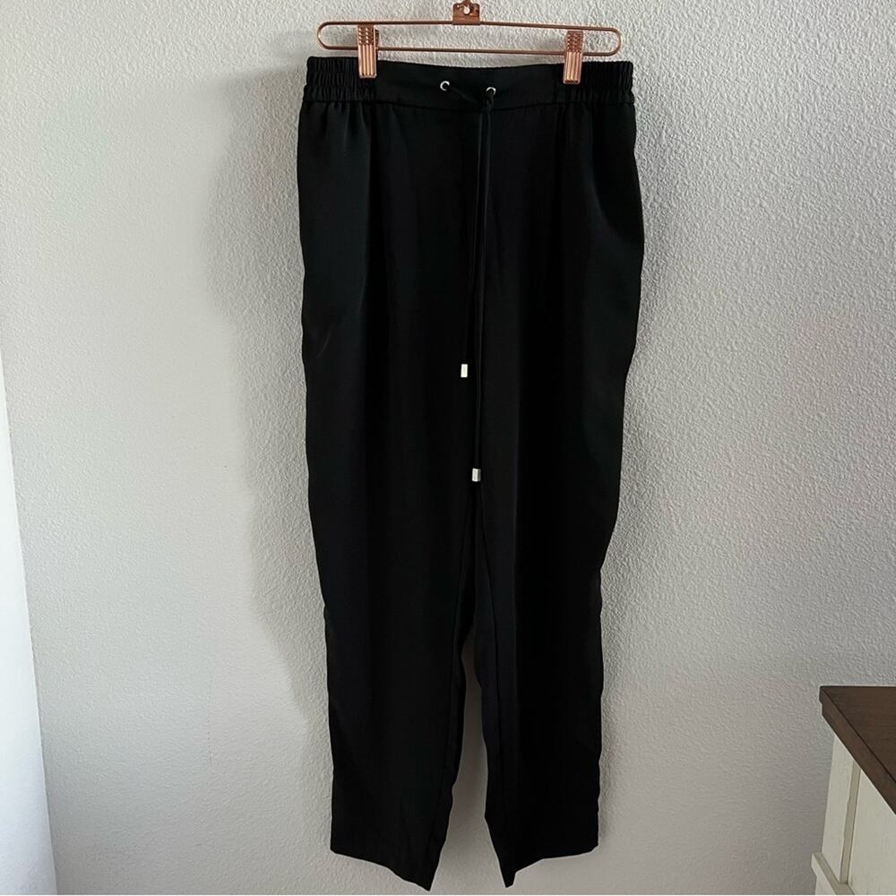 Zara Black Elastic Waist Pull On Pants Casual Neutral Drawstring US XS